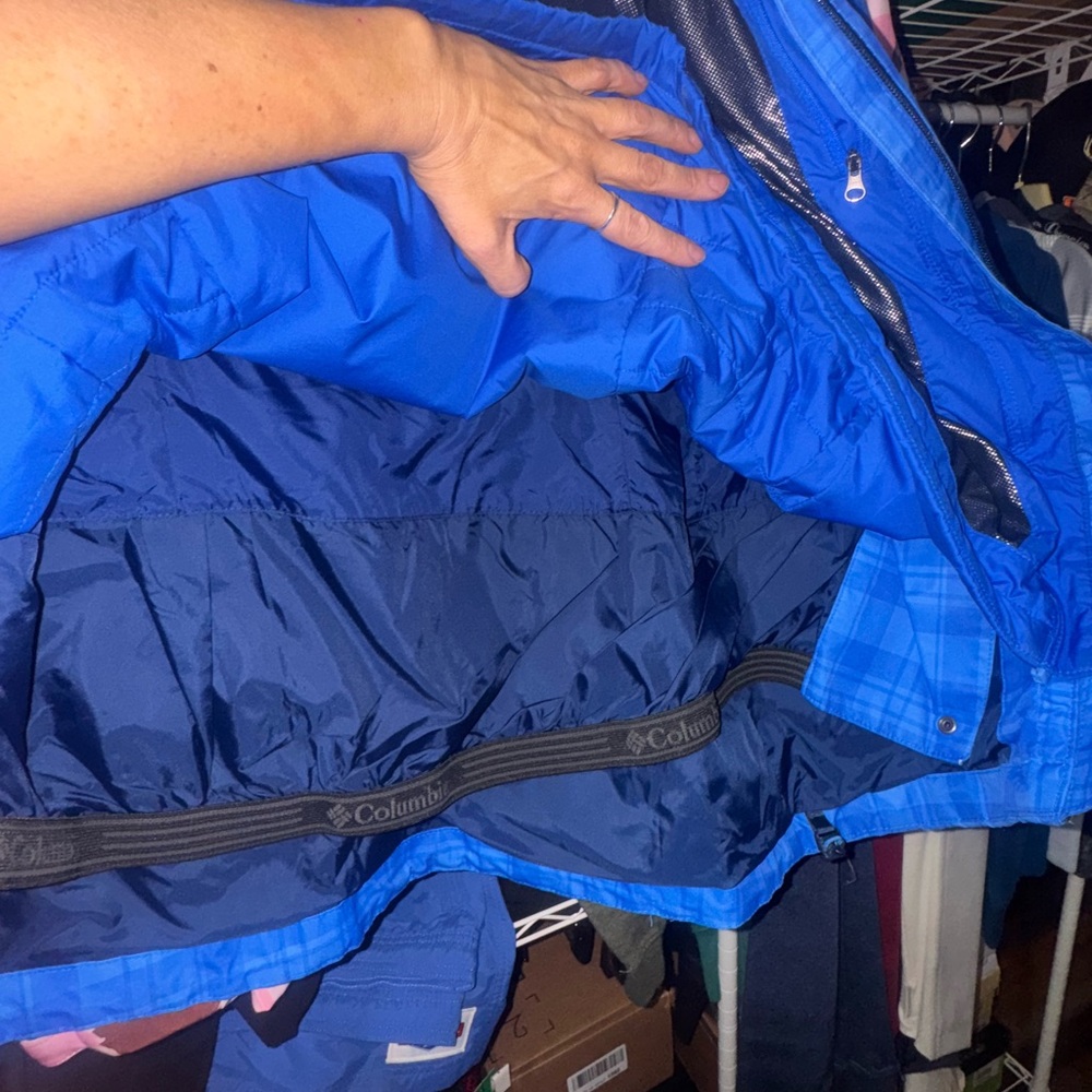 Columbia Blue Plaid Ski Jacket - Picture 5 of 7